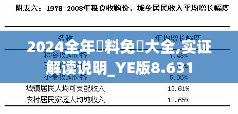 2024全年資料免費大全,实证解读说明_YE版8.631