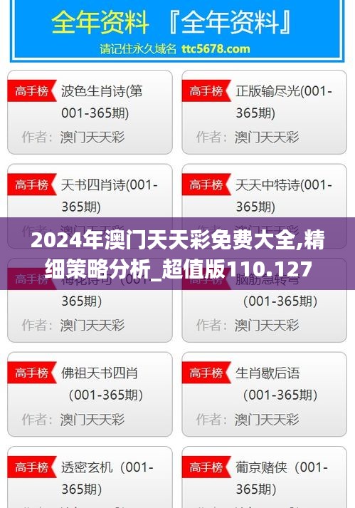 2024年澳门天天彩免费大全,精细策略分析_超值版110.127