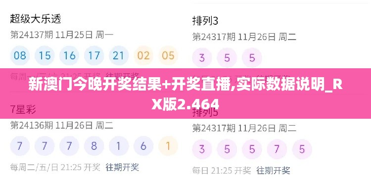 新澳门今晚开奖结果+开奖直播,实际数据说明_RX版2.464