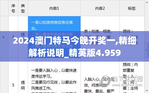 2024澳门特马今晚开奖一,精细解析说明_精英版4.959