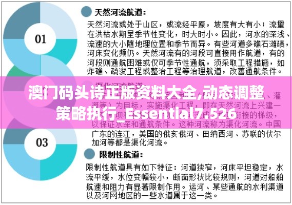 澳门码头诗正版资料大全,动态调整策略执行_Essential7.526