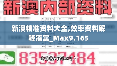 新澳精准资料大全,效率资料解释落实_Max9.165