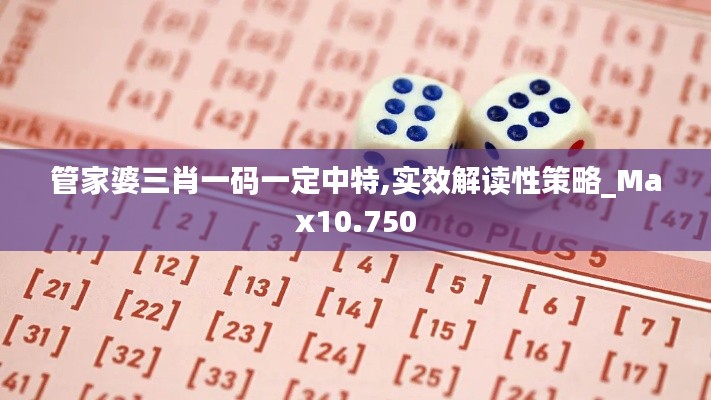 管家婆三肖一码一定中特,实效解读性策略_Max10.750