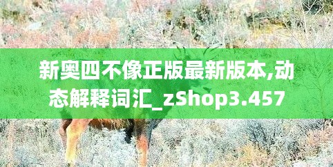 新奥四不像正版最新版本,动态解释词汇_zShop3.457