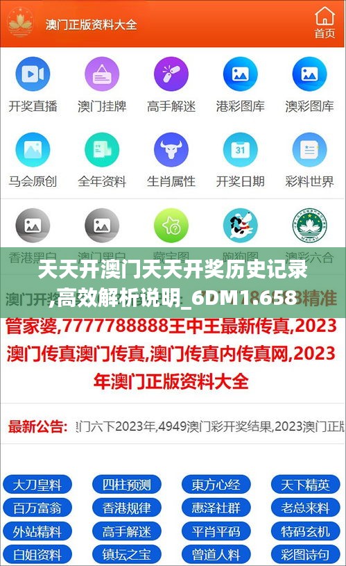 天天开澳门天天开奖历史记录,高效解析说明_6DM1.658