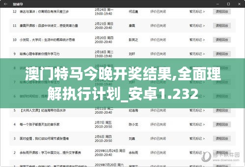 澳门特马今晚开奖结果,全面理解执行计划_安卓1.232