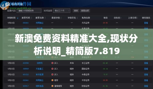 新澳免费资料精准大全,现状分析说明_精简版7.819
