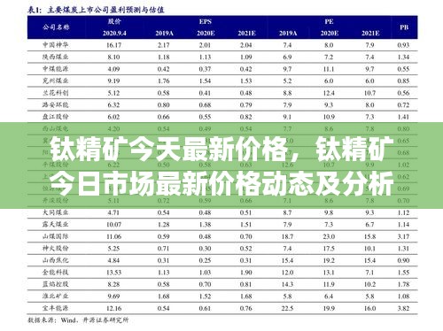 钛精矿今日最新价格动态及分析，市场动态与价格走势揭秘