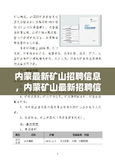 内蒙矿山最新招聘信息概览，职业机遇与挑战并存的采矿岗位