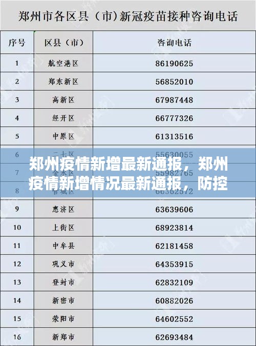 郑州疫情最新通报，新增病例、防控措施及公众应对指南