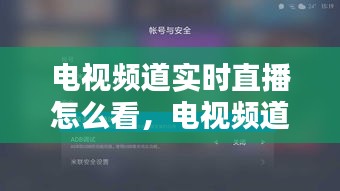 电视频道实时直播观看指南，一步步教你在线观看直播节目