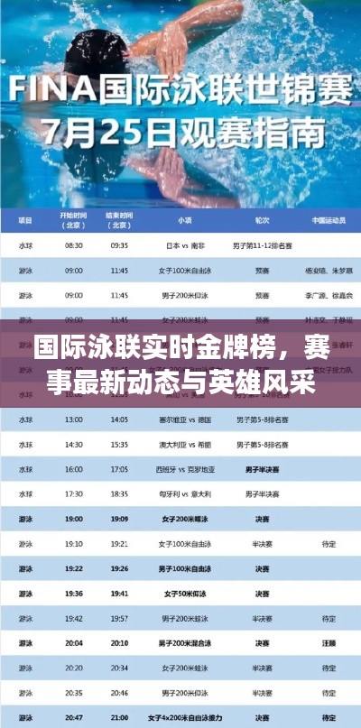国际泳联金牌榜实时更新，赛事最新动态与明星选手风采展示