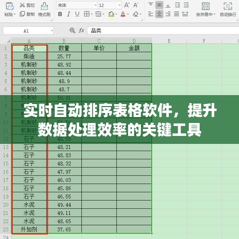 实时自动排序表格软件，数据处理效率的关键提升工具