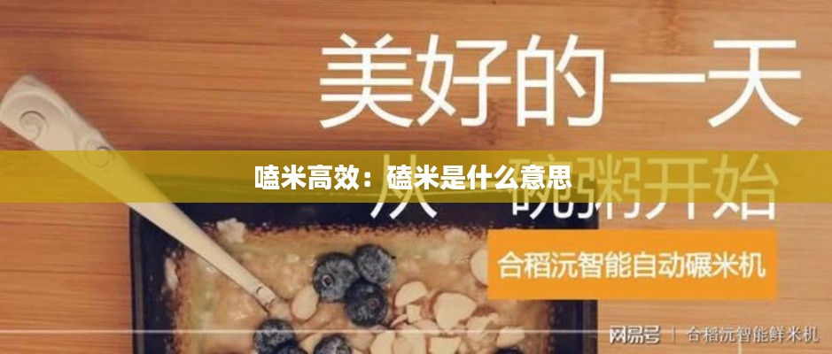 嗑米高效：磕米是什么意思 