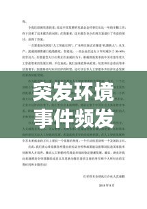 突发环境事件频发，影响、挑战与应对策略探讨