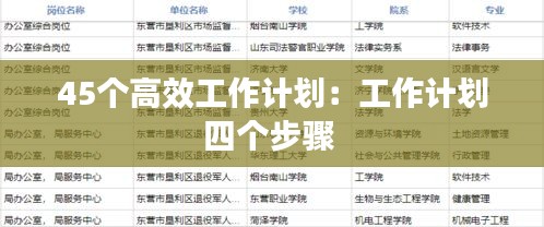 45个高效工作计划：工作计划四个步骤 