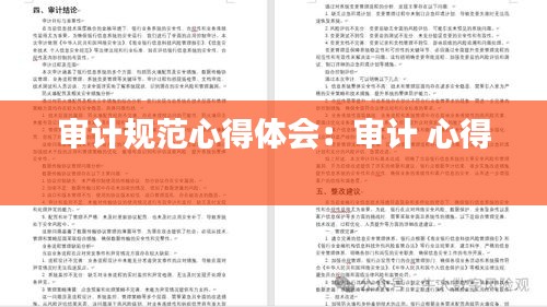 审计规范心得体会：审计 心得 