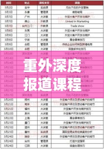 重外深度报道课程表揭秘，新闻学深度广度探索之旅