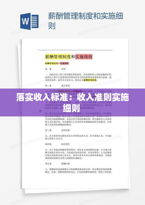 落实收入标准：收入准则实施细则 