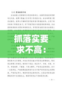 抓落实要求不高：抓落实不够的整改措施 