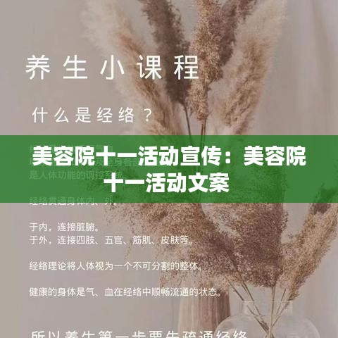 美容院十一活动宣传：美容院十一活动文案 