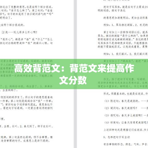 高效背范文：背范文来提高作文分数 