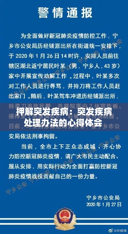 押解突发疾病：突发疾病处理办法的心得体会 