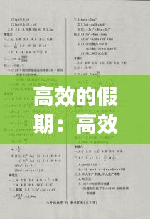 高效的假期：高效假期七年级数学下册 