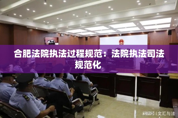 合肥法院执法过程规范：法院执法司法规范化 