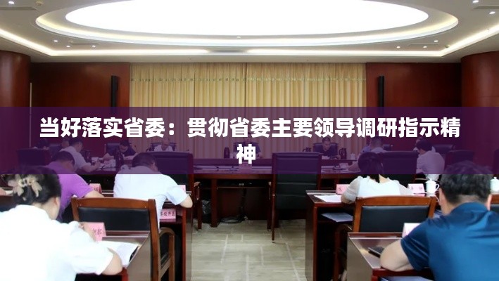 当好落实省委：贯彻省委主要领导调研指示精神 