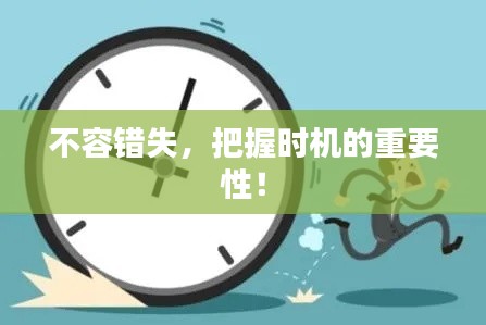 不容错失，把握时机的重要性！