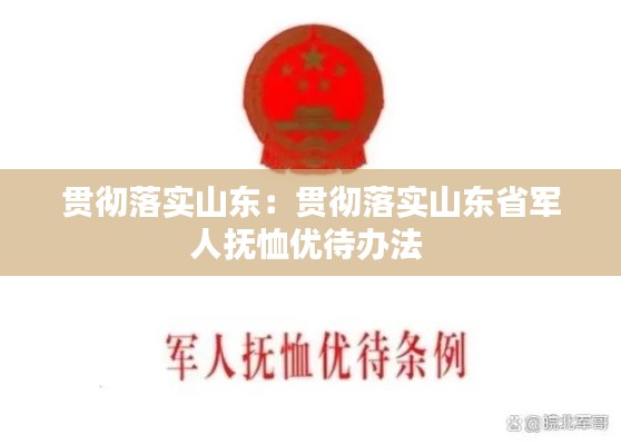 贯彻落实山东：贯彻落实山东省军人抚恤优待办法 