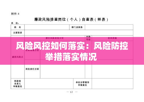 风险风控如何落实：风险防控举措落实情况 