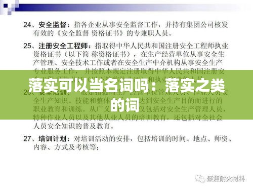 落实可以当名词吗：落实之类的词 