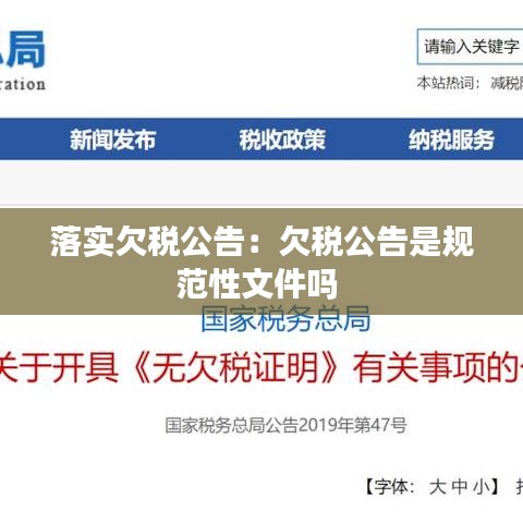 落实欠税公告：欠税公告是规范性文件吗 