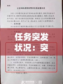 任务突发状况：突发状况的关键 