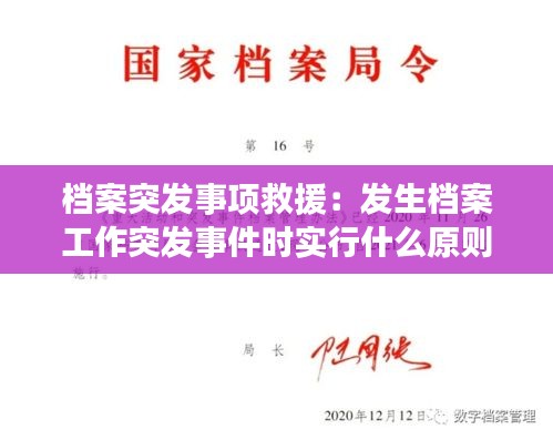 档案突发事项救援：发生档案工作突发事件时实行什么原则 