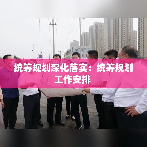统筹规划深化落实：统筹规划工作安排 