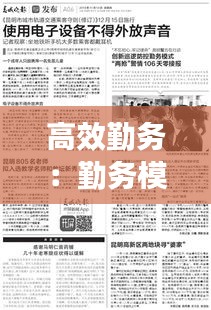 高效勤务：勤务模式报告 