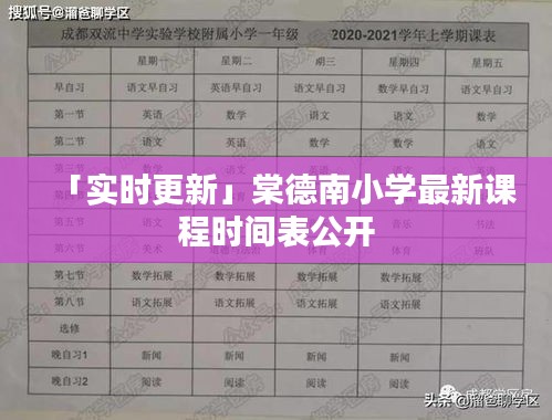 「实时更新」棠德南小学最新课程时间表公开