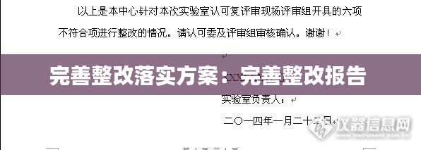 完善整改落实方案：完善整改报告 