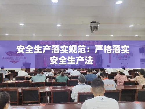 安全生产落实规范：严格落实安全生产法 