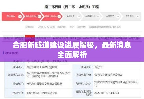 合肥新隧道建设进展揭秘，最新消息全面解析