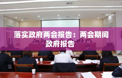落实政府两会报告：两会期间政府报告 