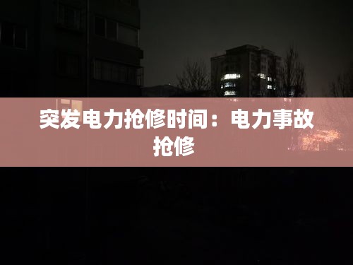 突发电力抢修时间：电力事故抢修 