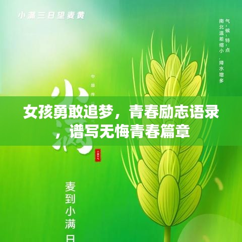女孩勇敢追梦，青春励志语录，谱写无悔青春篇章