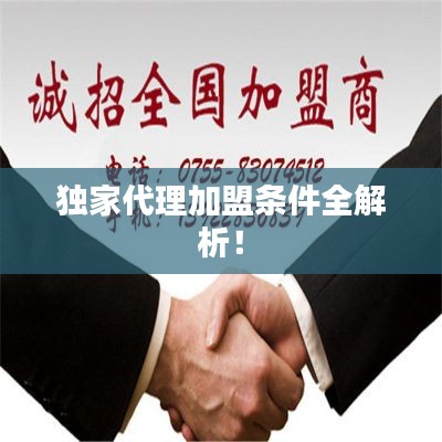 独家代理加盟条件全解析！