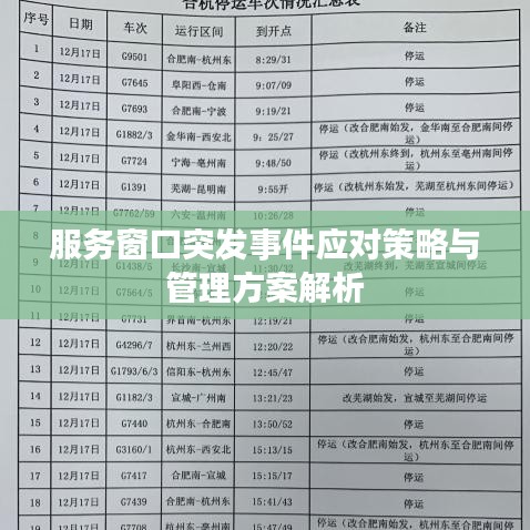 服务窗口突发事件应对策略与管理方案解析