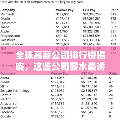 全球高薪公司排行榜揭晓，这些公司薪水最诱人！