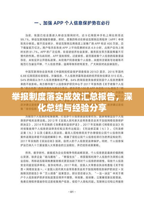 举报制度落实成效汇总报告，深化总结与经验分享